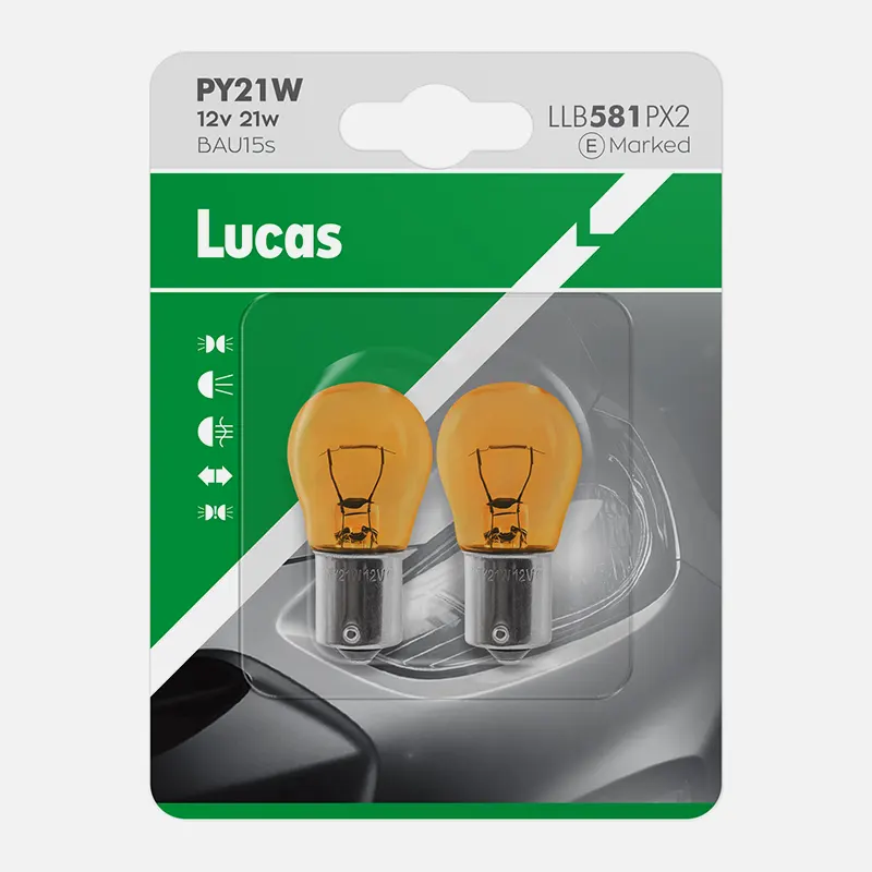 LUCAS 12V 21W BAU15s PY21W á2 blister sijalice
