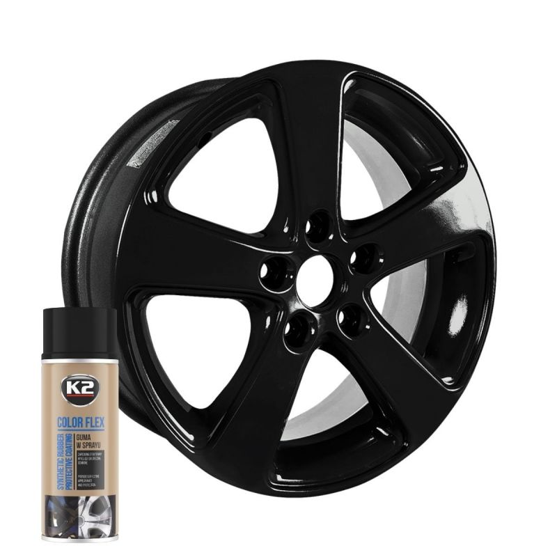 K2 COLOR FLEX rubber spray black gloss