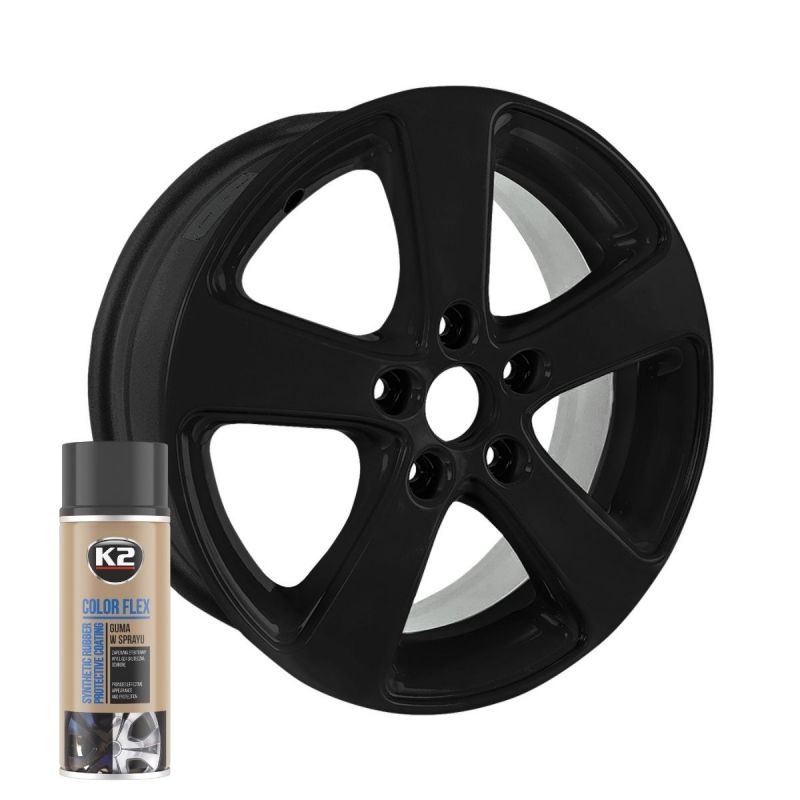 K2 COLOR FLEX rubber spray black matt 